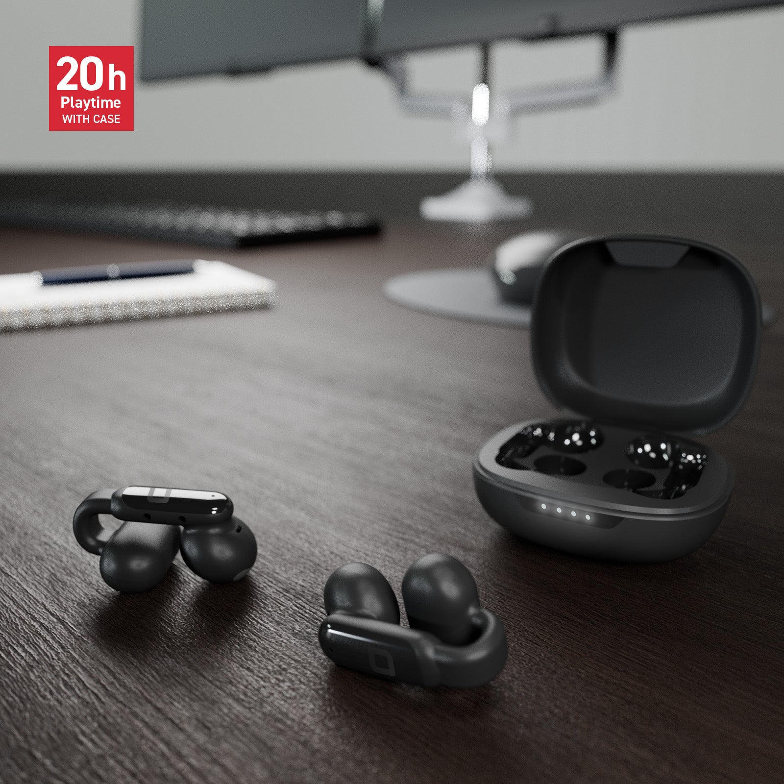 OWS- Ohrhörer mit Clip-on-Design und Touch-Bedienung