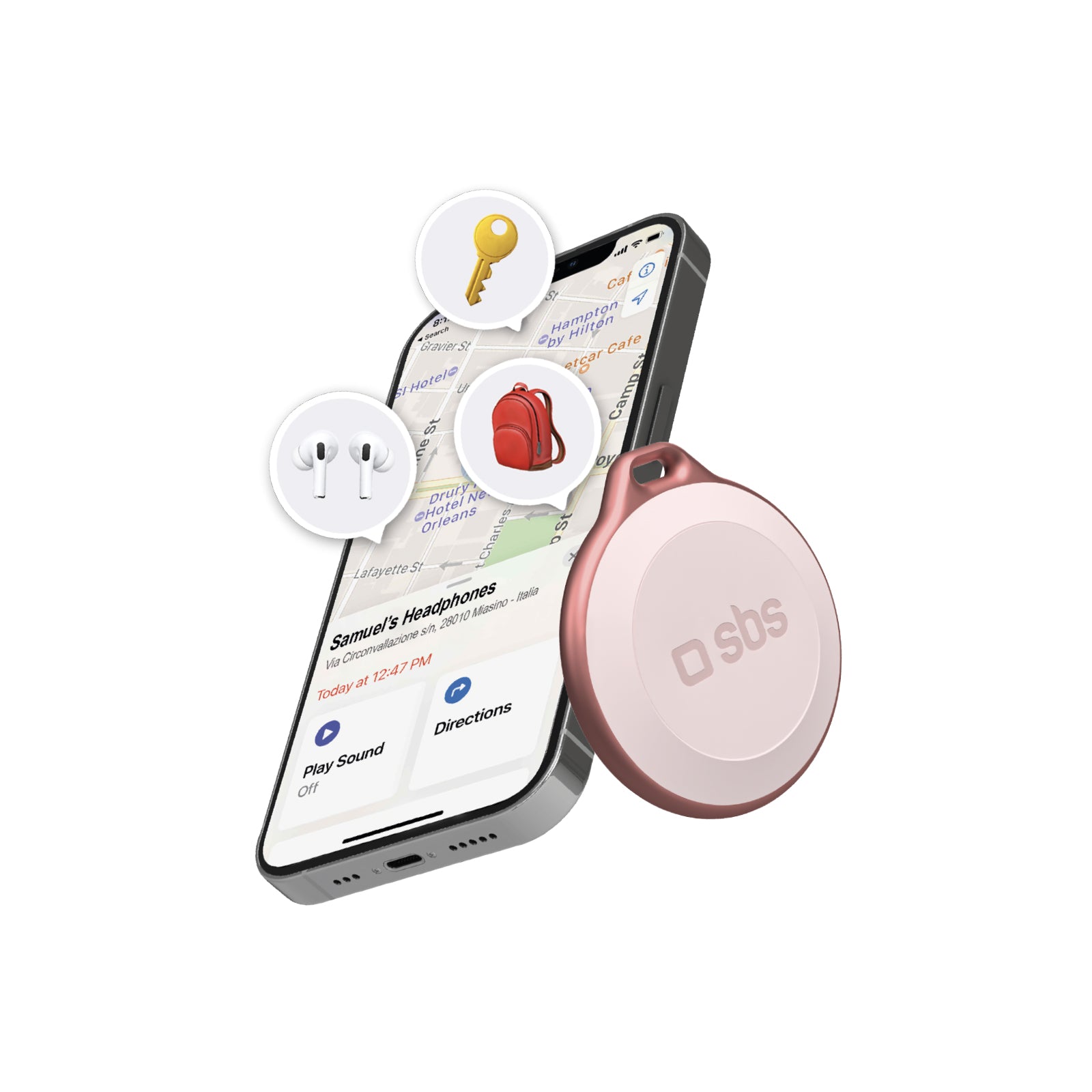 Localisateur d'objets résistant à l'eau, compatible avec Apple Find My