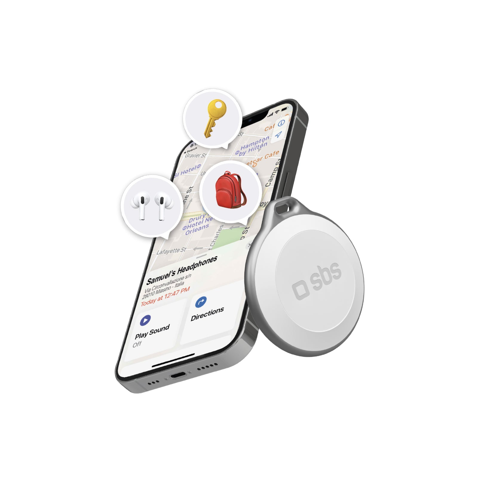 Localisateur d'objets résistant à l'eau, compatible avec Apple Find My