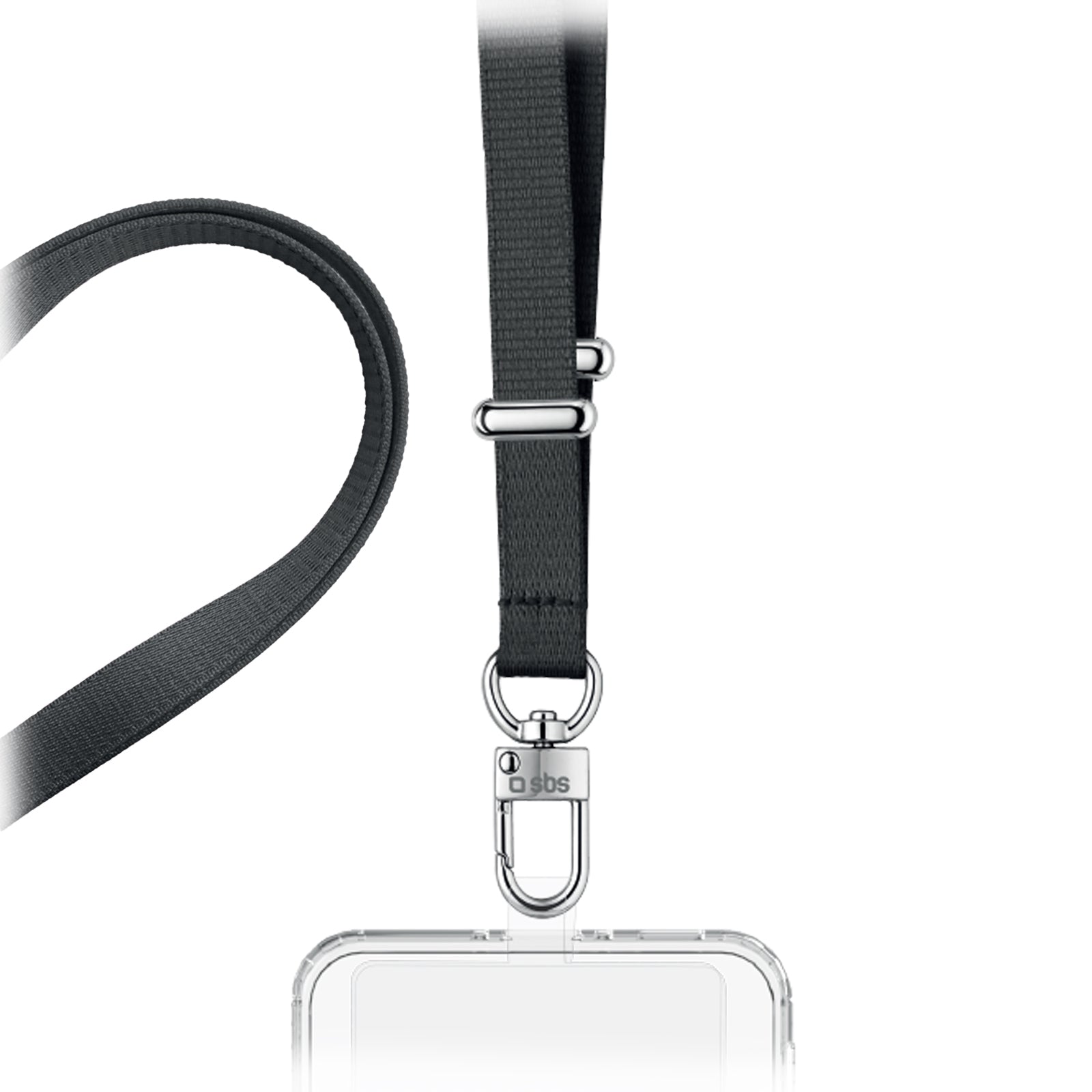 Cordón universal ajustable para smartphone con patch transparente