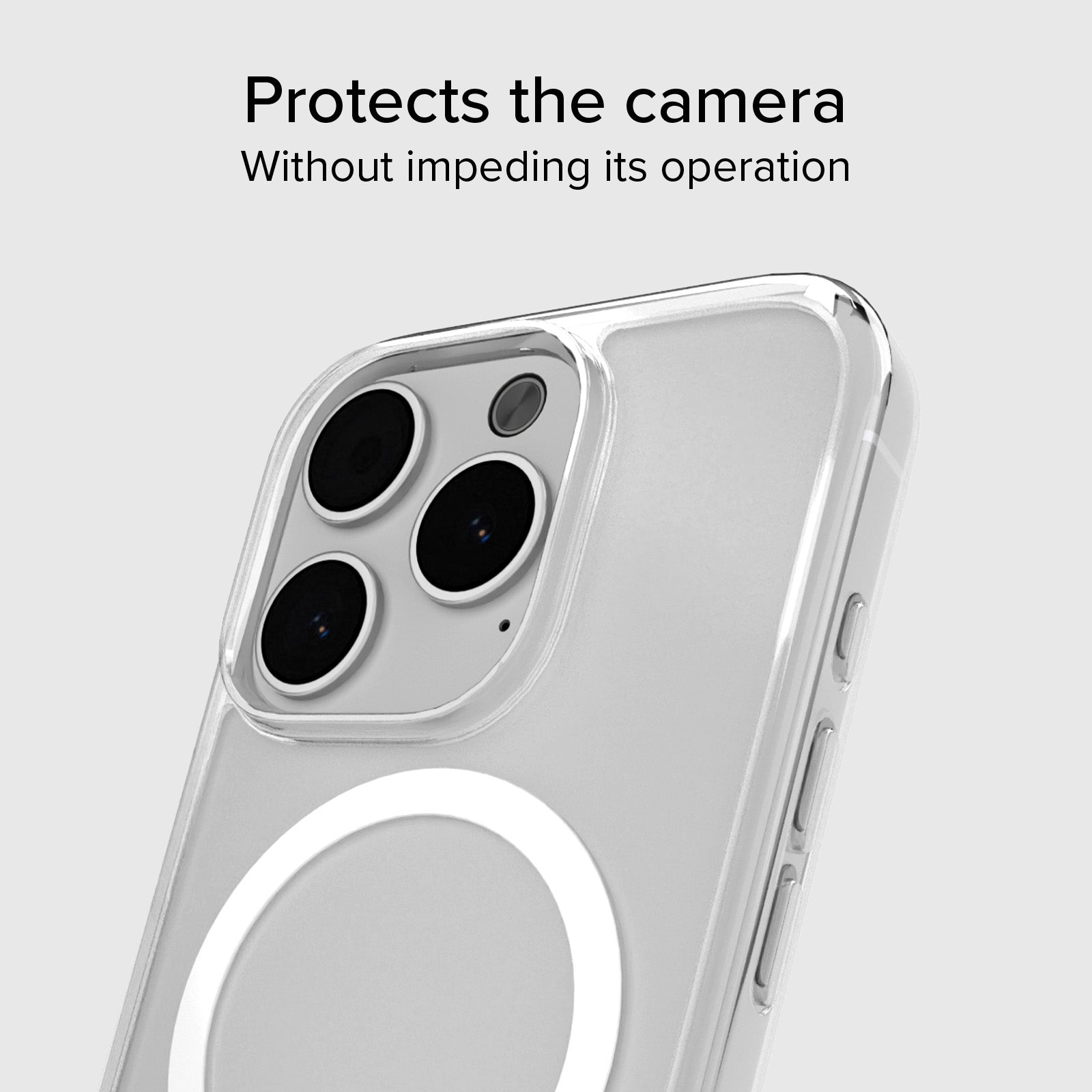 Rigid transparent case compatible with MagSafe charging for iPhone 15 Pro Max