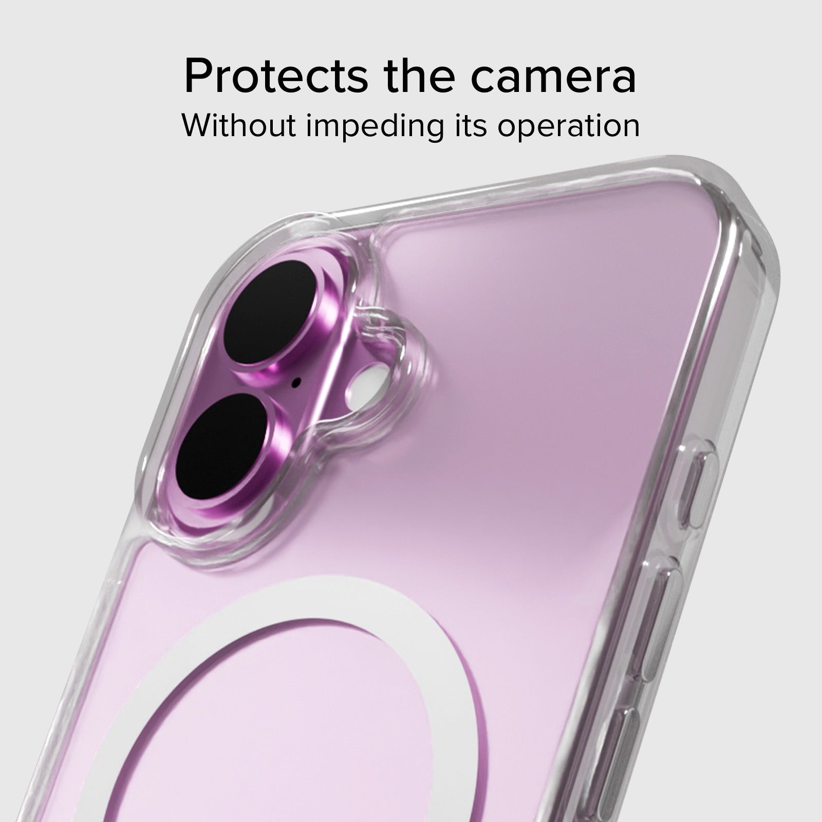 Rigid transparent case compatible with MagSafe charging for iPhone 16 Plus