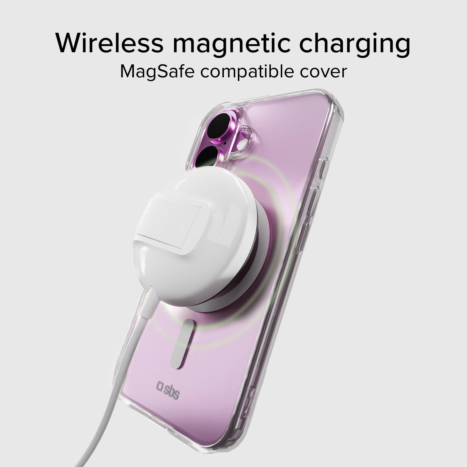 Rigid transparent case compatible with MagSafe charging for iPhone 16 Plus