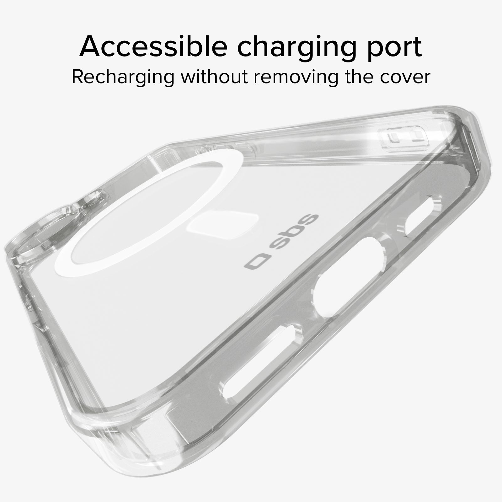 Rigid transparent case compatible with MagSafe charging for iPhone 16 Plus