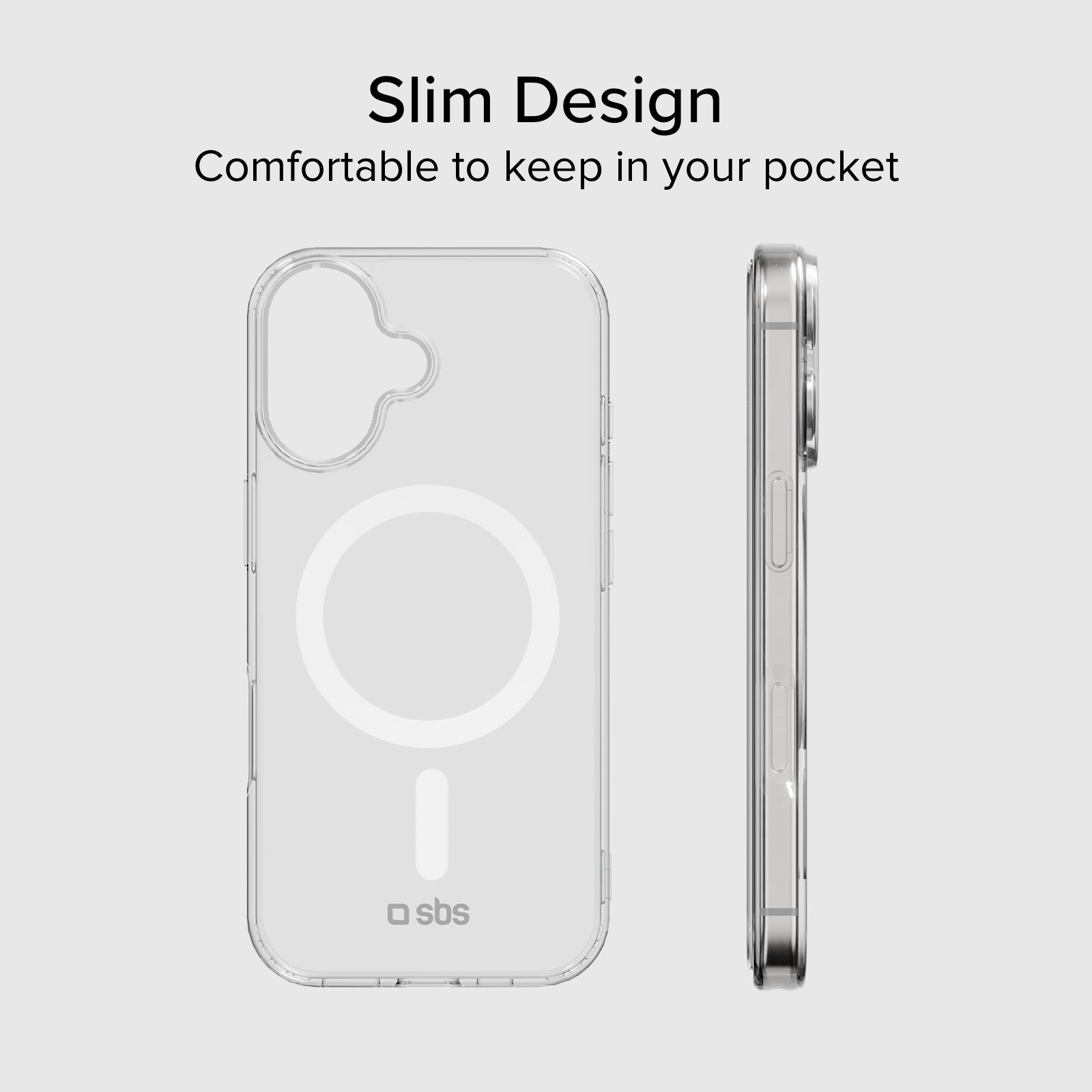 Rigid transparent case compatible with MagSafe charging for iPhone 17