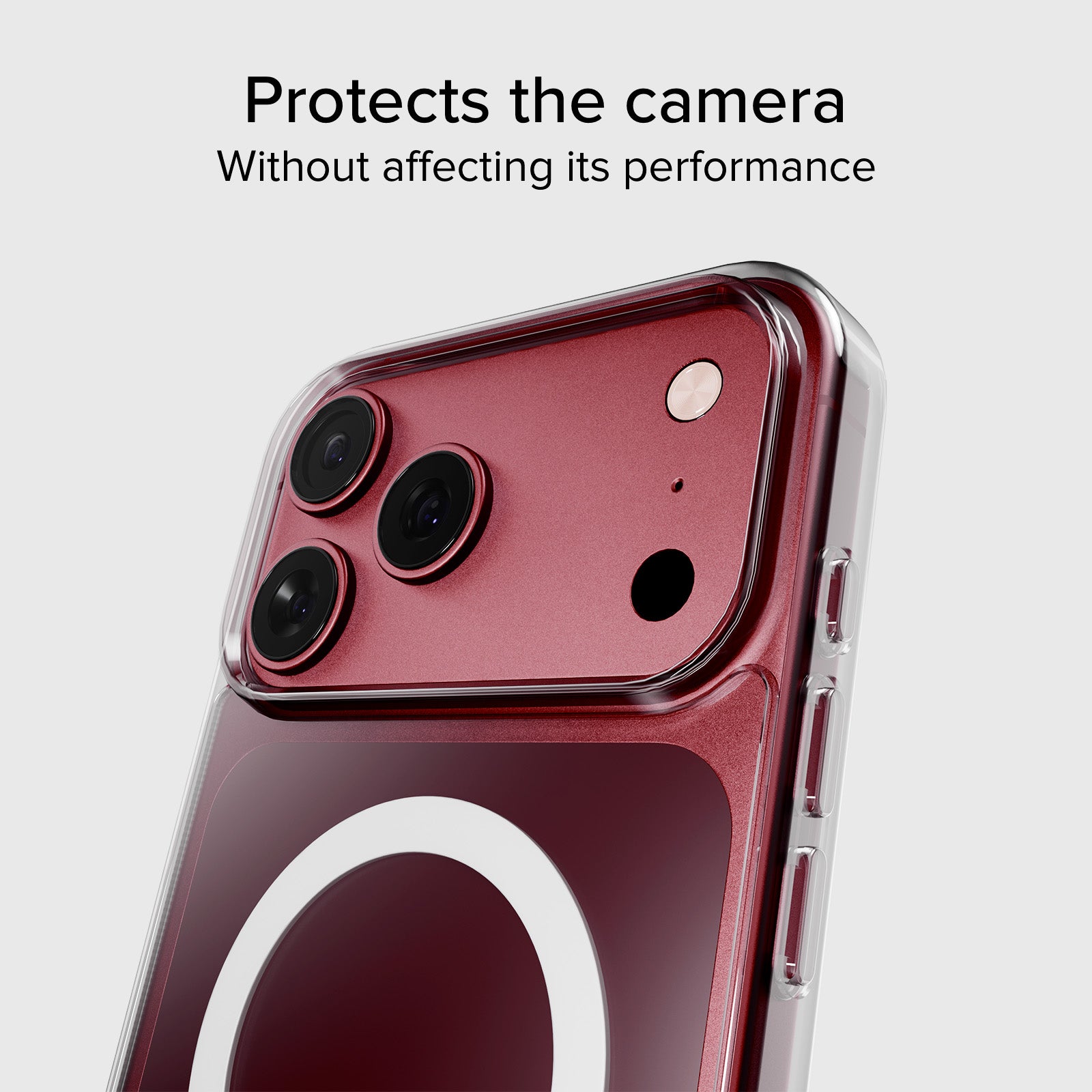 Funda rígida transparente compatible con carga inalámbrica magnética para iPhone 18 Pro/17 Pro