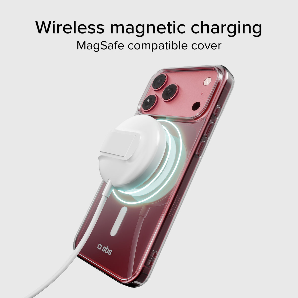 Funda rígida transparente compatible con carga inalámbrica magnética para iPhone 18 Pro/17 Pro