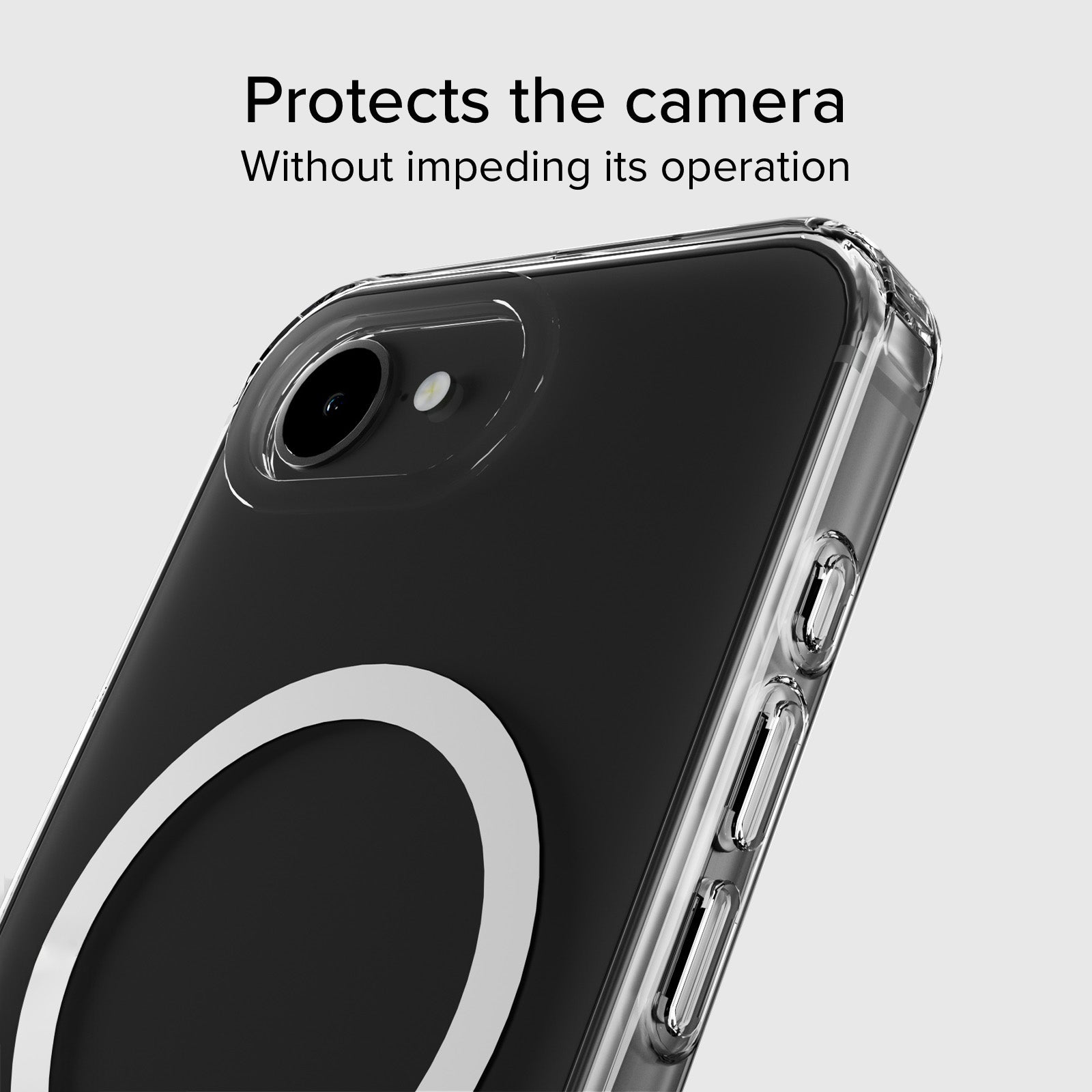 Rigid transparent case compatible with MagSafe charging for iPhone 16e