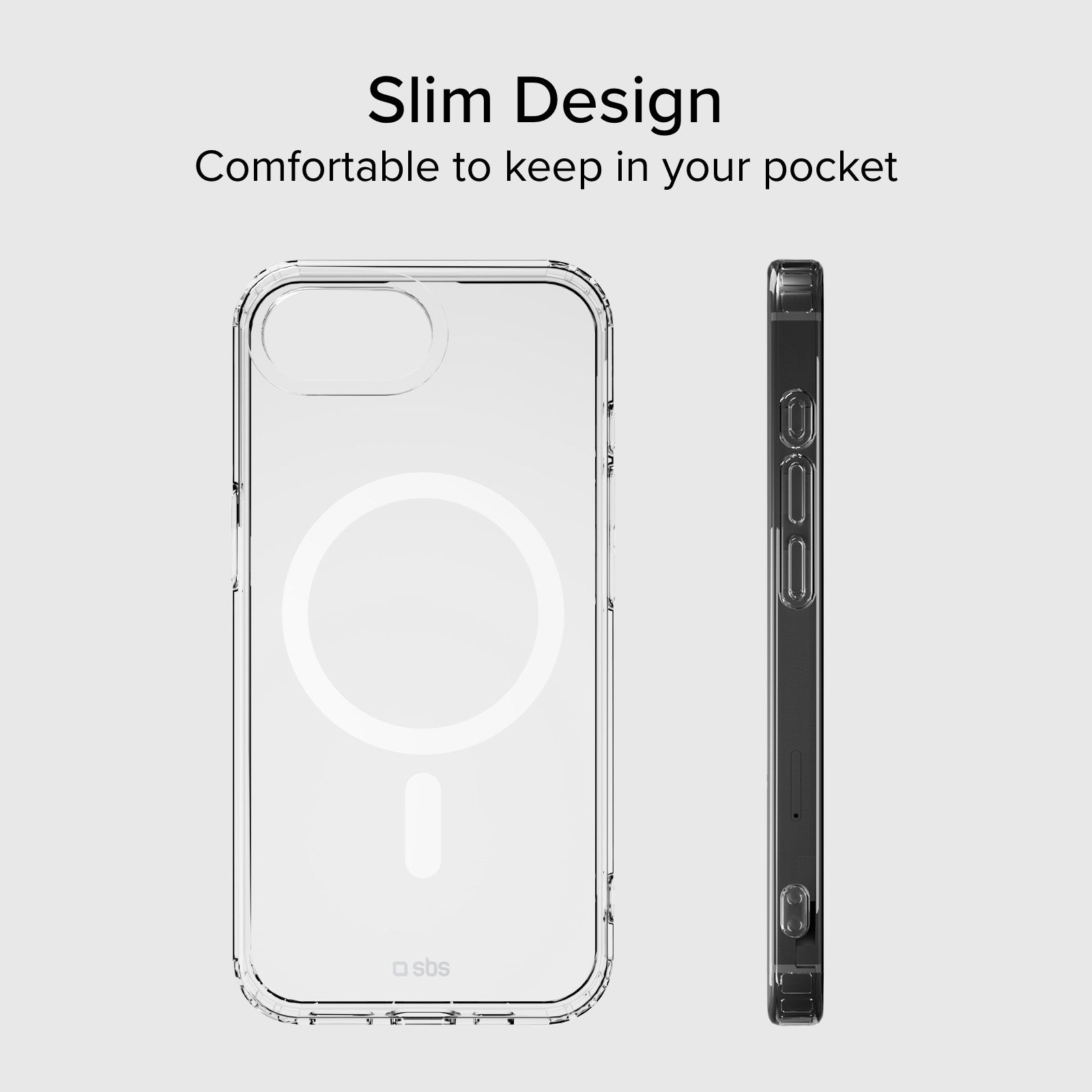 Rigid transparent case compatible with MagSafe charging for iPhone 16e