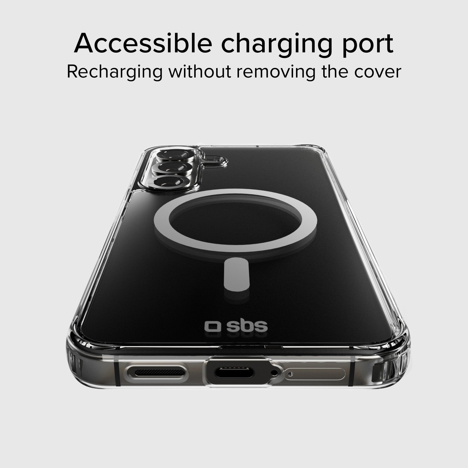 Transparente, feste Hülle, kompatibel mit magnetischer, kabelloser Aufladung für Samsung Galaxy S25