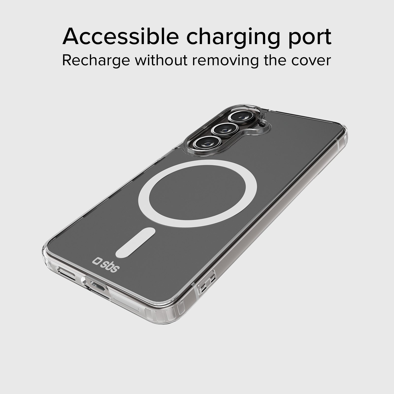 Transparente, feste Hülle, kompatibel mit magnetischer, kabelloser Aufladung für Samsung S26