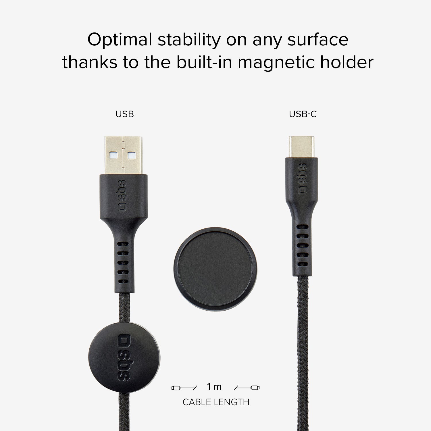 USB auf USB-C Kabel mit Magnethalterung