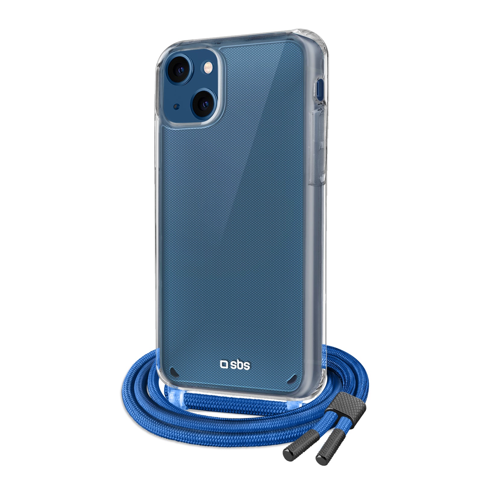 Housse transparente avec tour de cou coloré pour iPhone 13