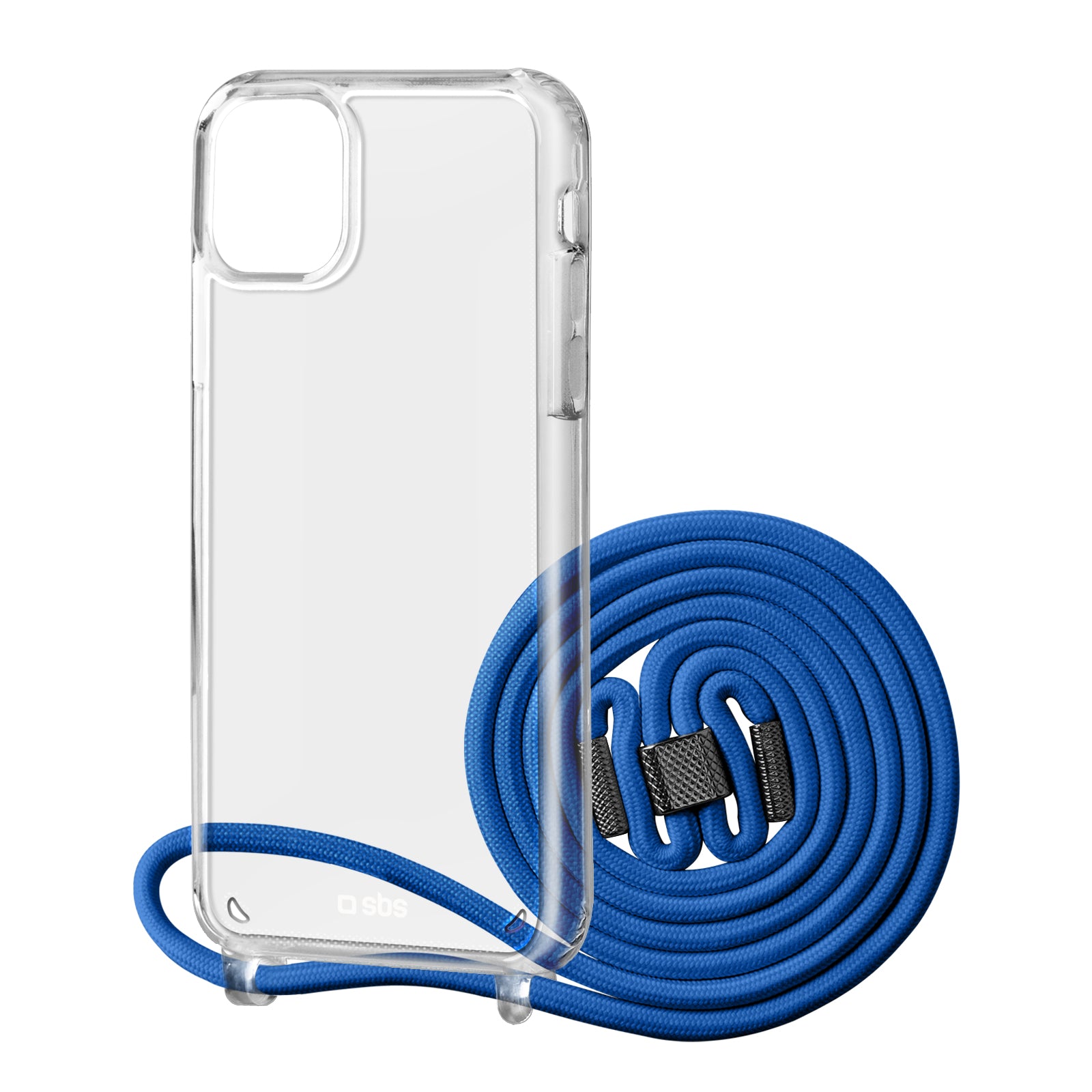 Housse transparente avec tour de cou coloré pour iPhone 13