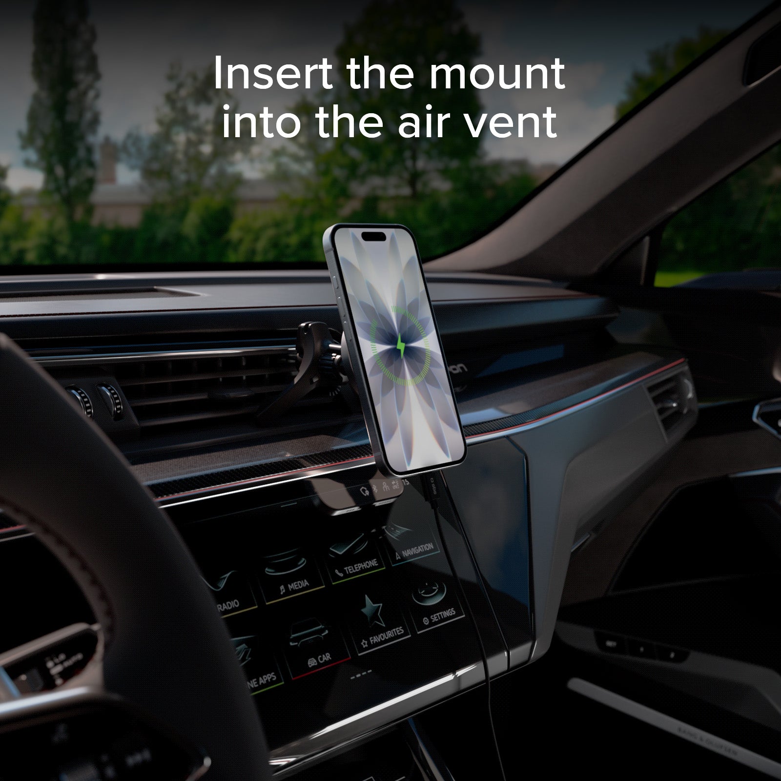 Magnetische Halterung für die Lüftungsöffnung, kompatibel mit der MagSafe-Aufladung