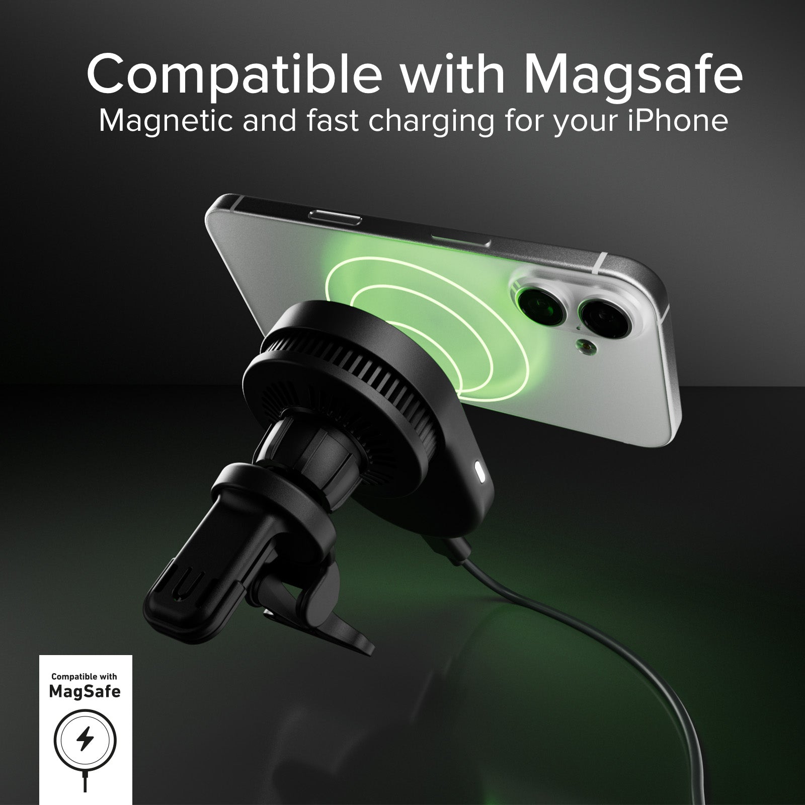 Soporte para coche con carga inalámbrica magnética Qi2.2 25 W