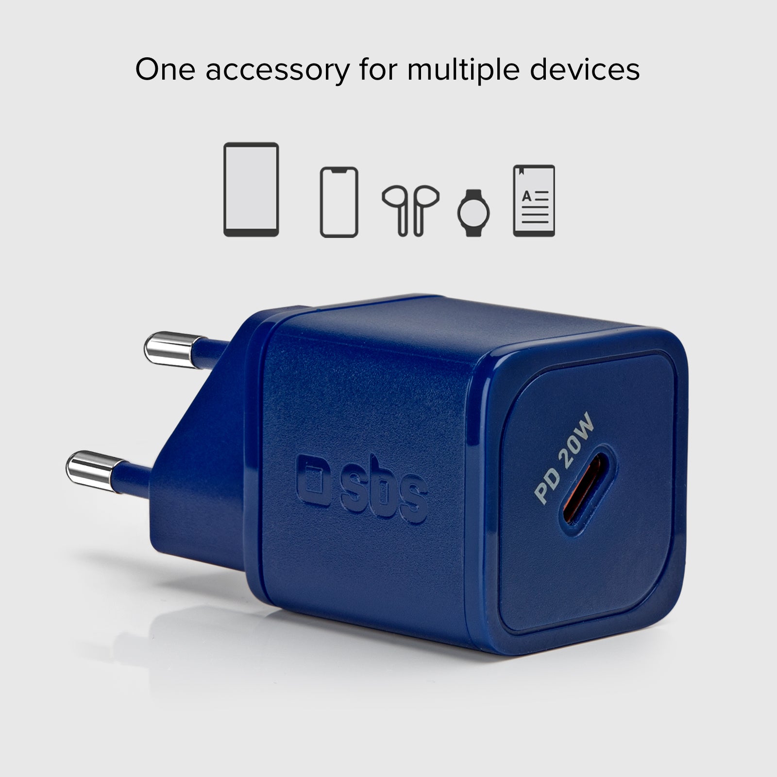 Cargador GaN ultrarrápido Power Delivery de 20 vatios