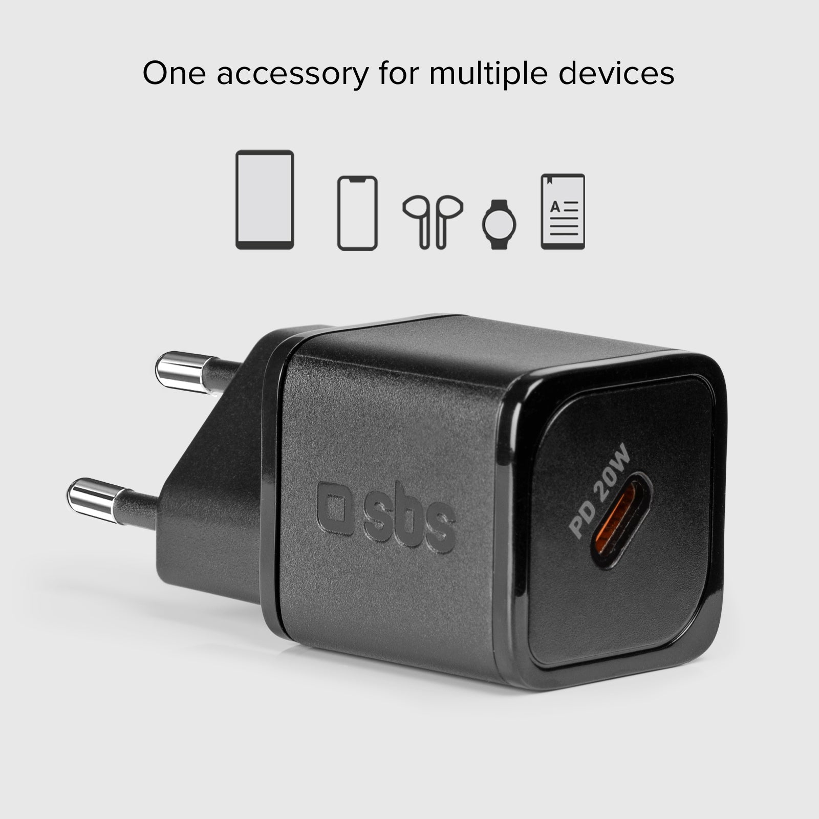 Cargador GaN ultrarrápido Power Delivery de 20 vatios