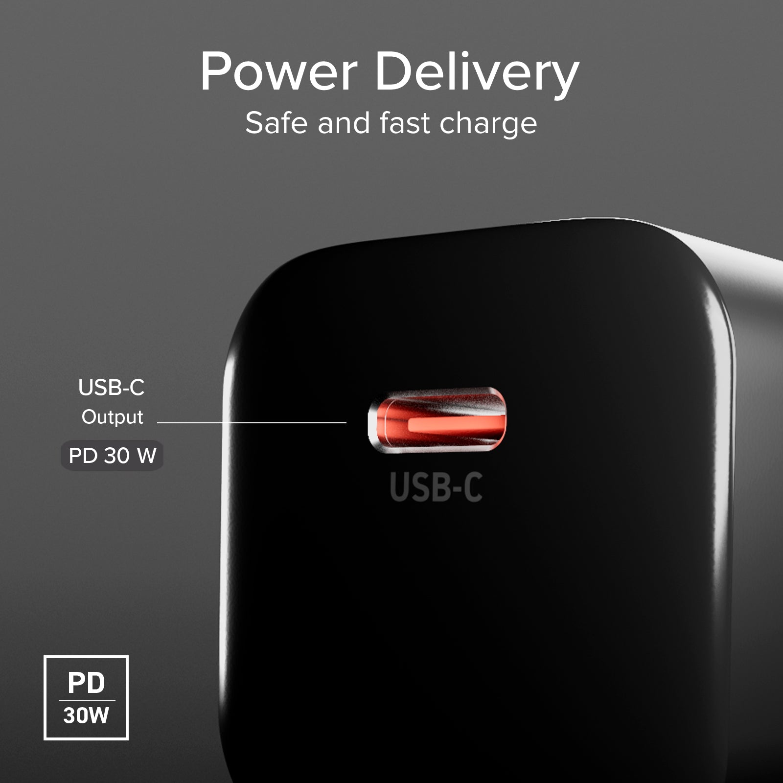 Chargeur mural USB-C 30 W compact avec Power Delivery 3.0 et PPS