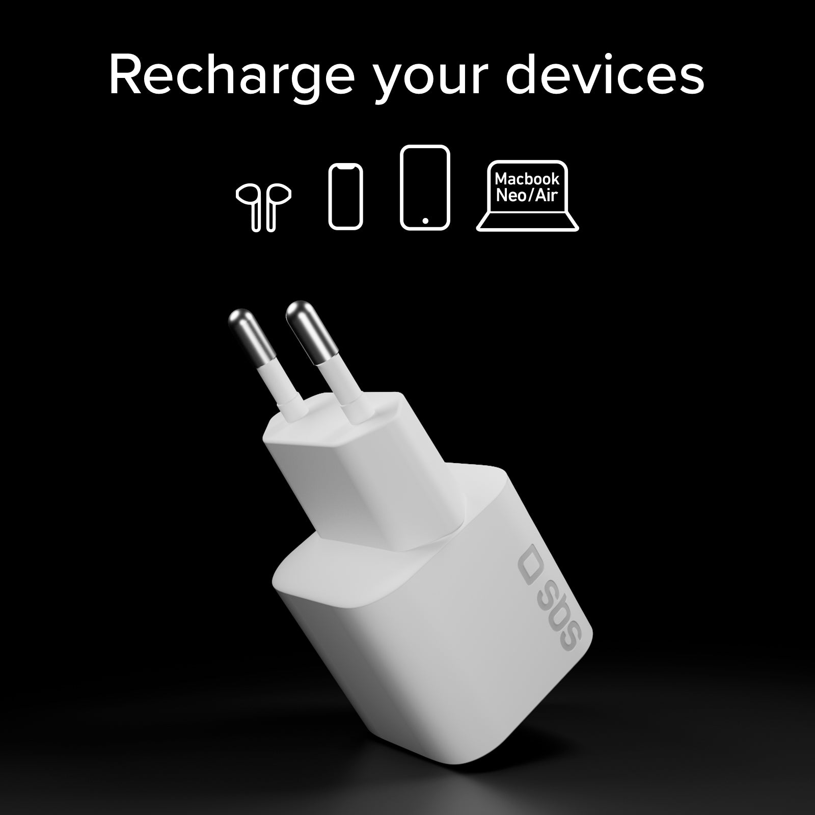 Chargeur mural USB-C 30 W compact avec Power Delivery 3.0 et PPS