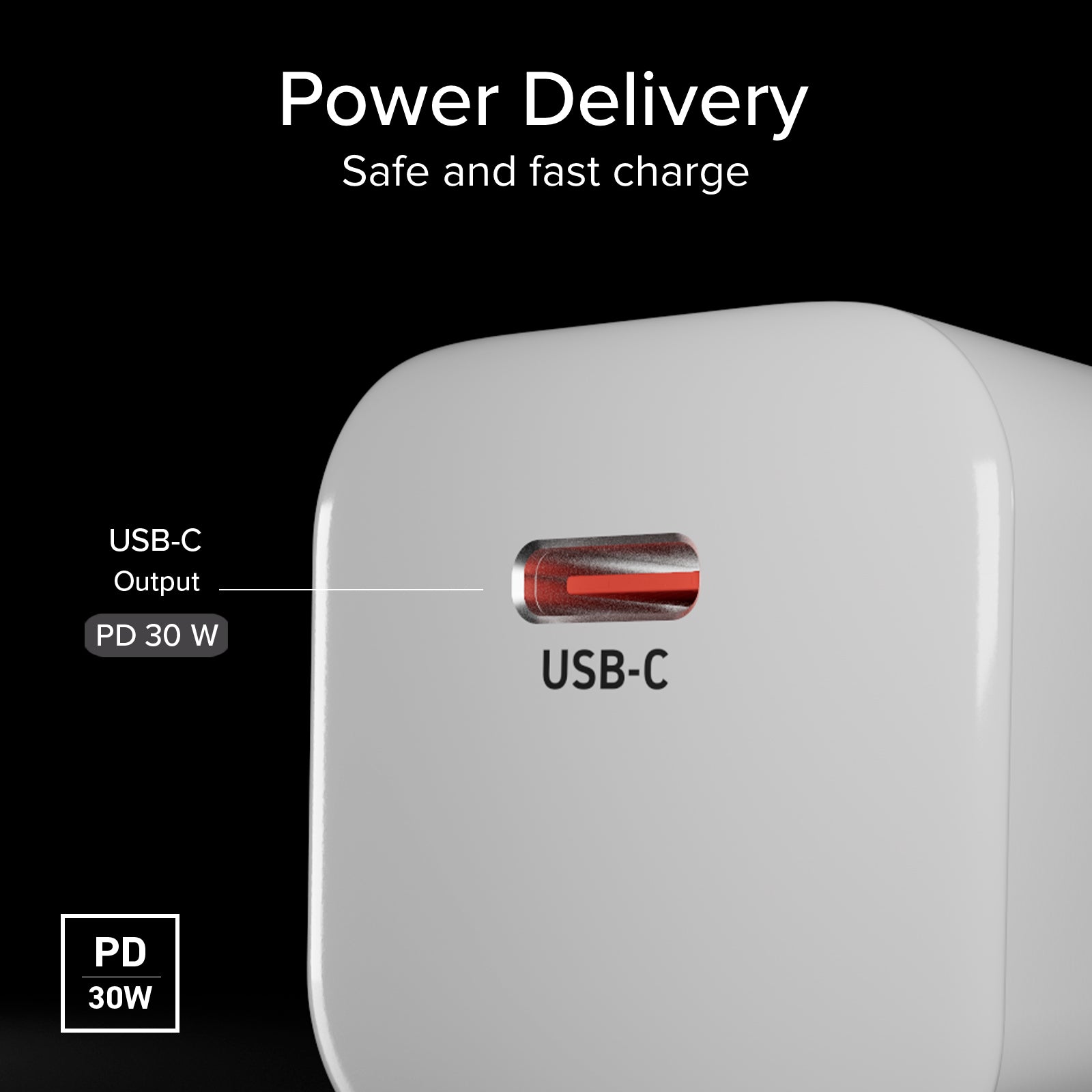 Chargeur mural USB-C 30 W compact avec Power Delivery 3.0 et PPS