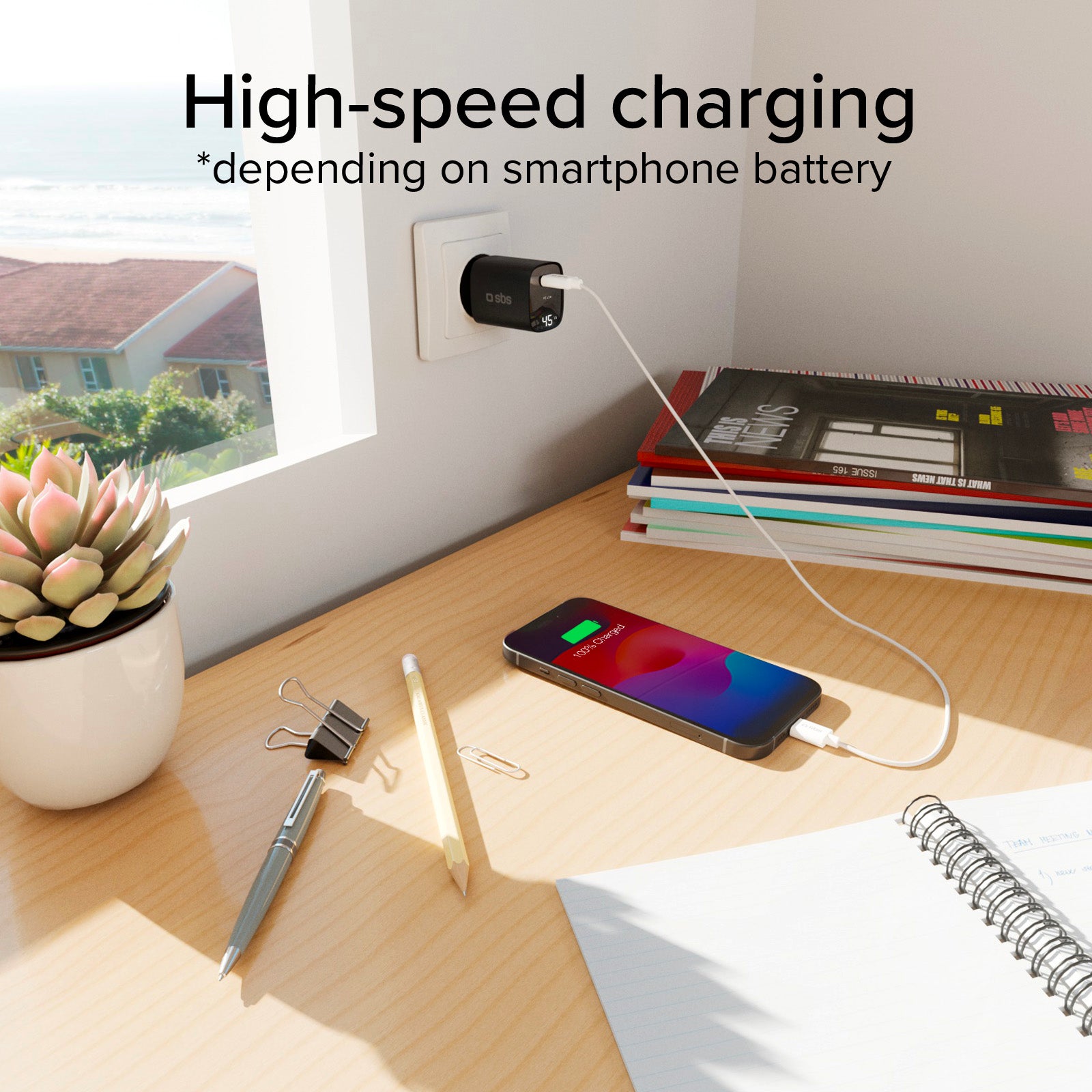 Chargeur 45 watts avec écran intégré