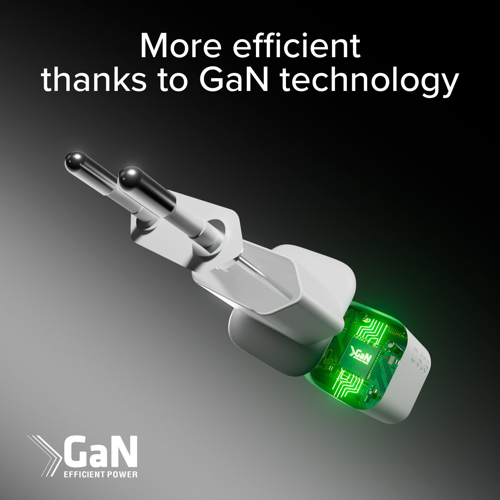 65W GaN Wall Charger with 2 USB-C Power Delivery Ports and USB-A for laptops, smartphones, and tablets