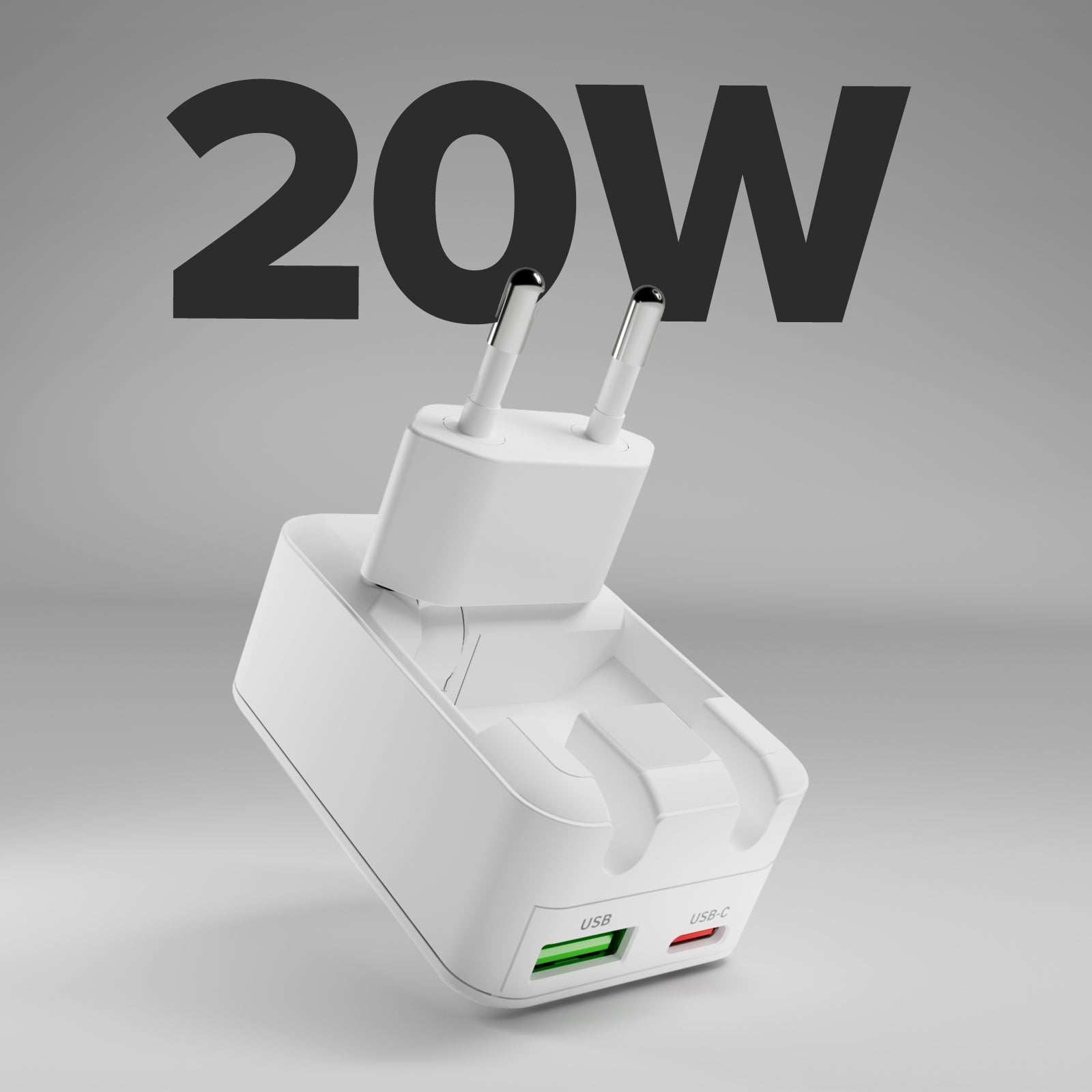 Flexi-Wandladegerät 20 W mit Klappstecker, geeignet für MacBook Neo