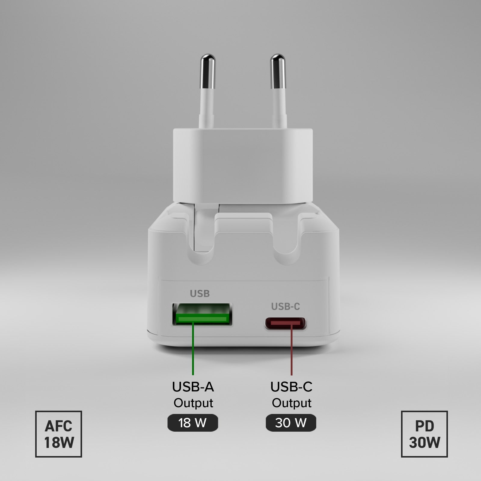 Flexi-Wandladegerät 30&nbsp;W mit Klappstecker