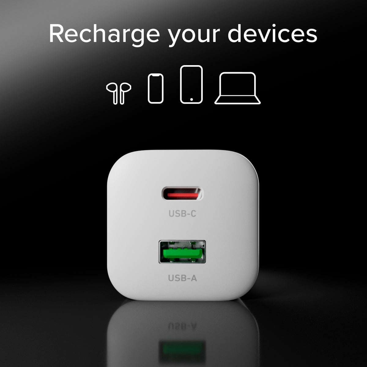 Kit Ladegerät für die Steckdose 45W GaN und Power Delivery, mit 1,5 m USB-C-Kabel