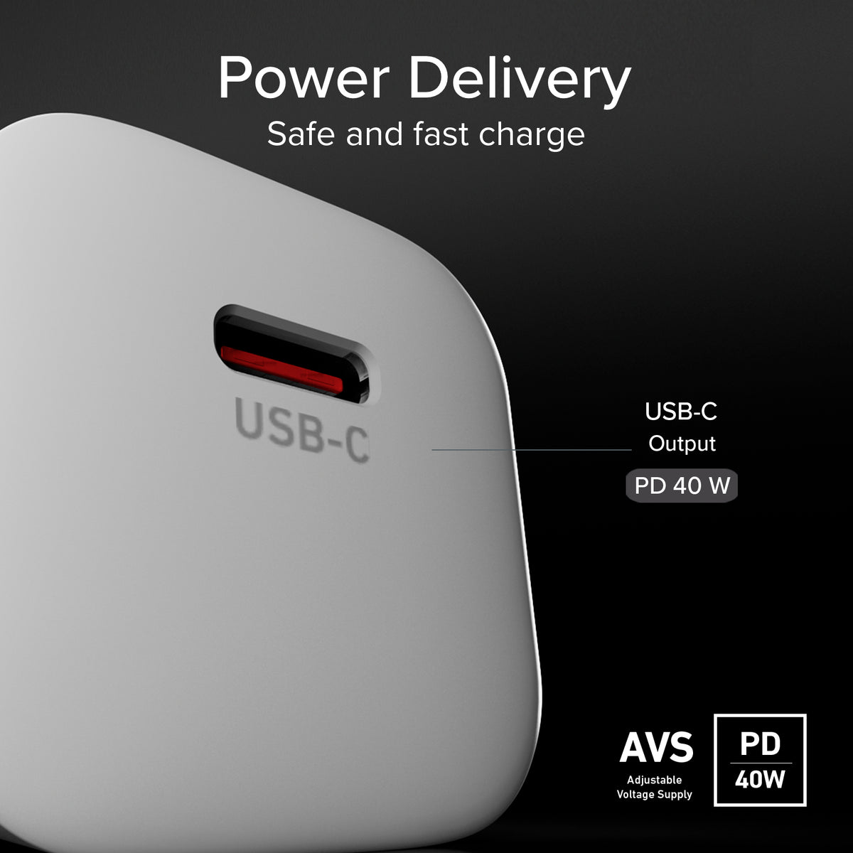 Charging Kit with 40W Wall Charger and 1.5 m Anti-Tangle Braided USB-C Cable