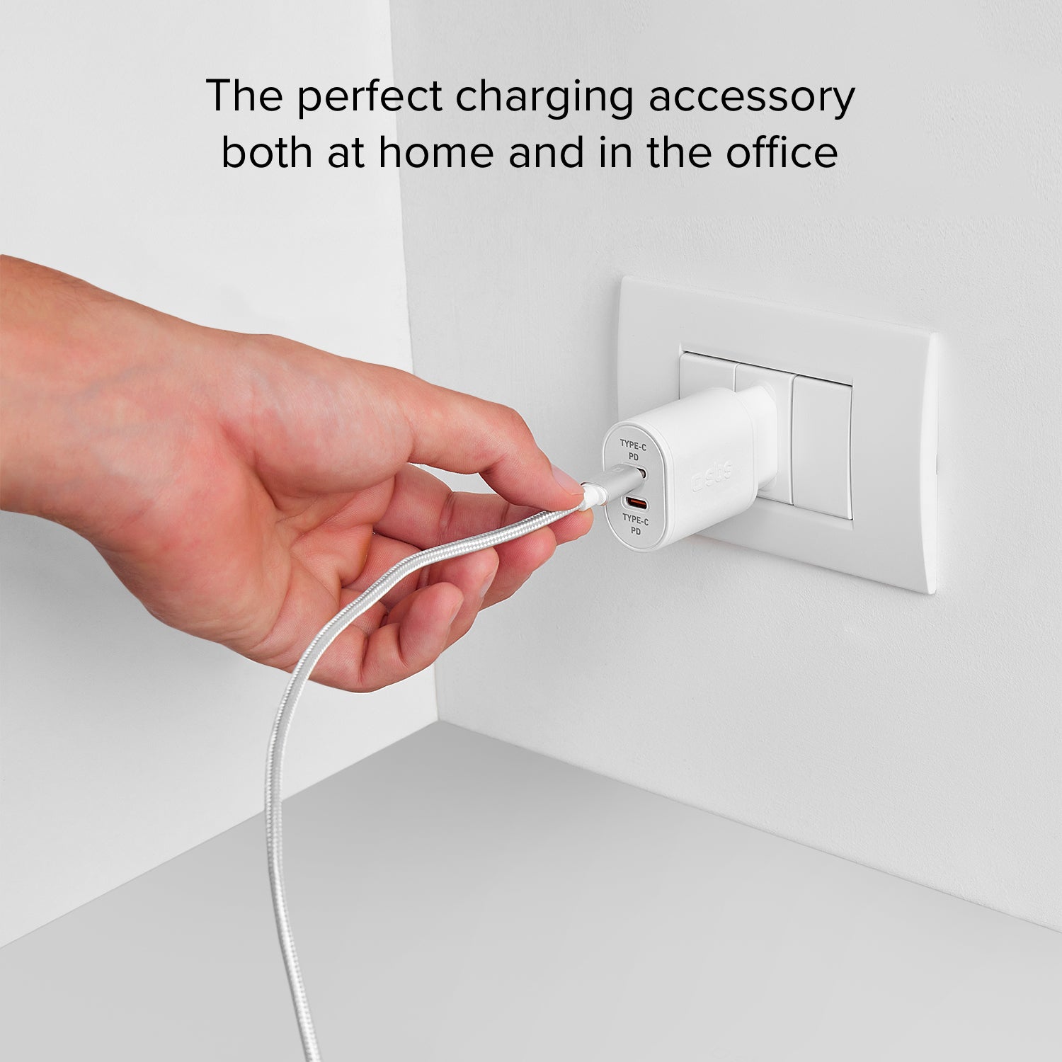 Chargeur mural Power Delivery 20 W avec deux sorties USB-C