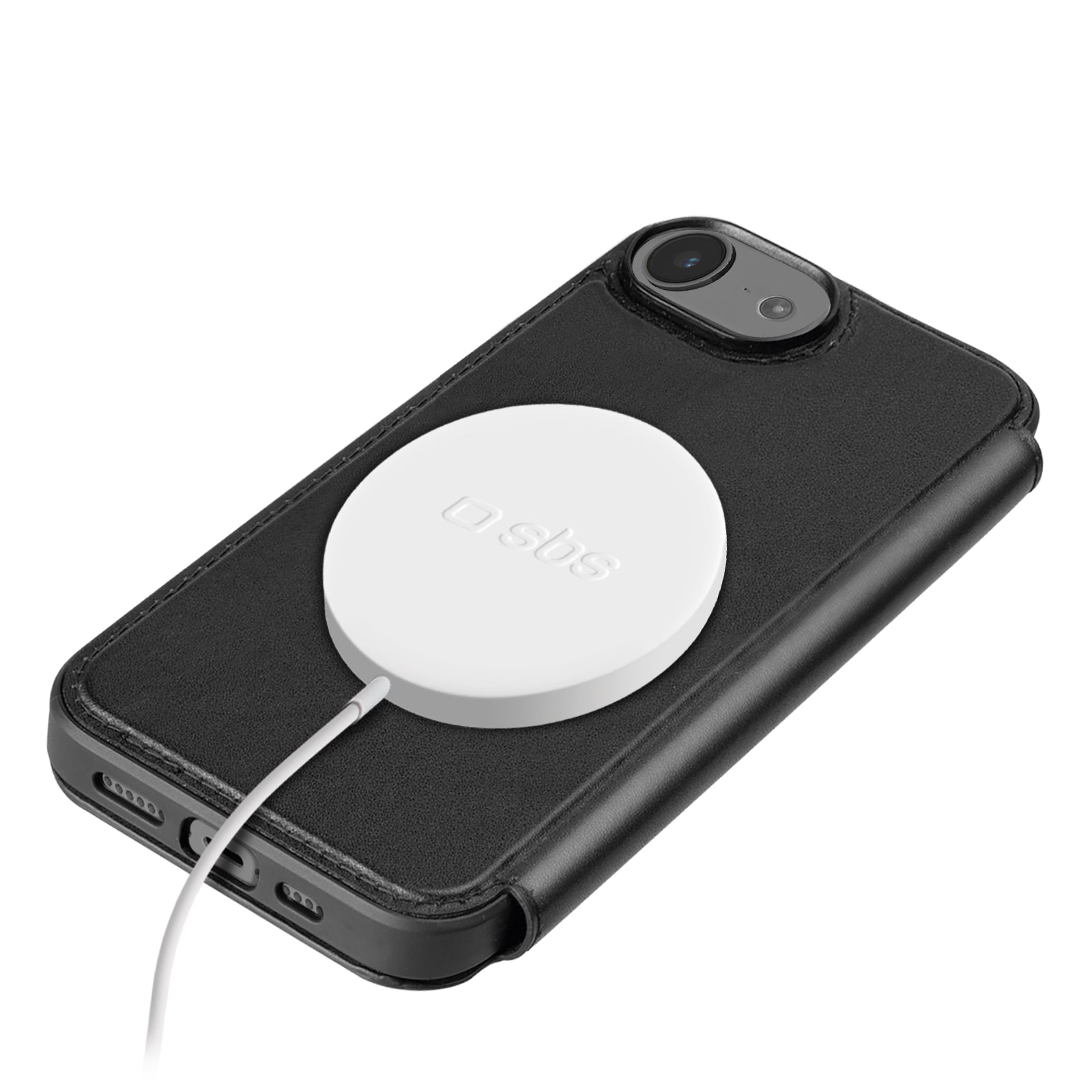 Buchtasche mit Ständerhalterung und MagSafe-Kompatibilität für iPhone 16e