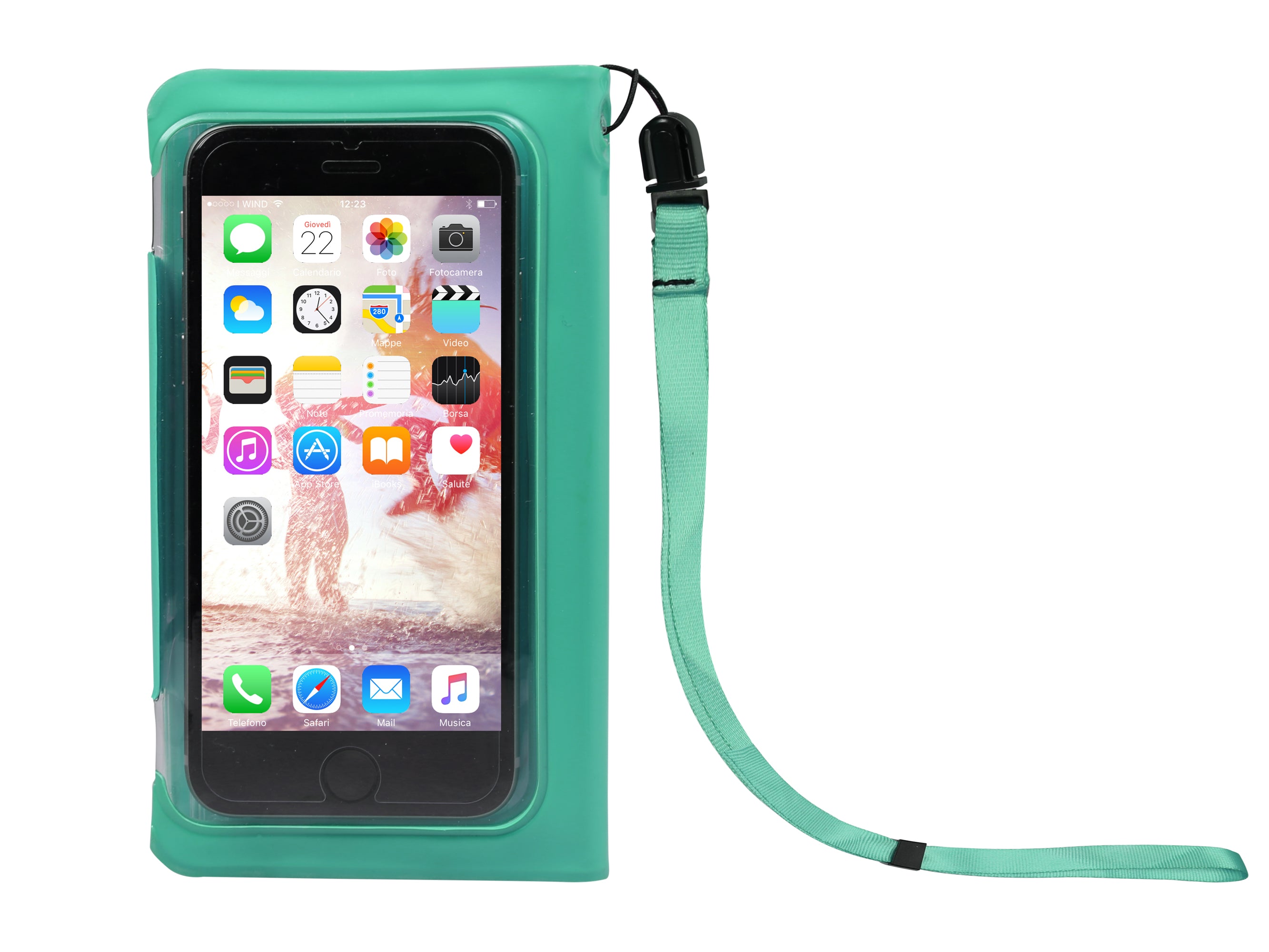Universelle aufklappbare Smartphone-Tasche, transparent und spritzwassergeschützt