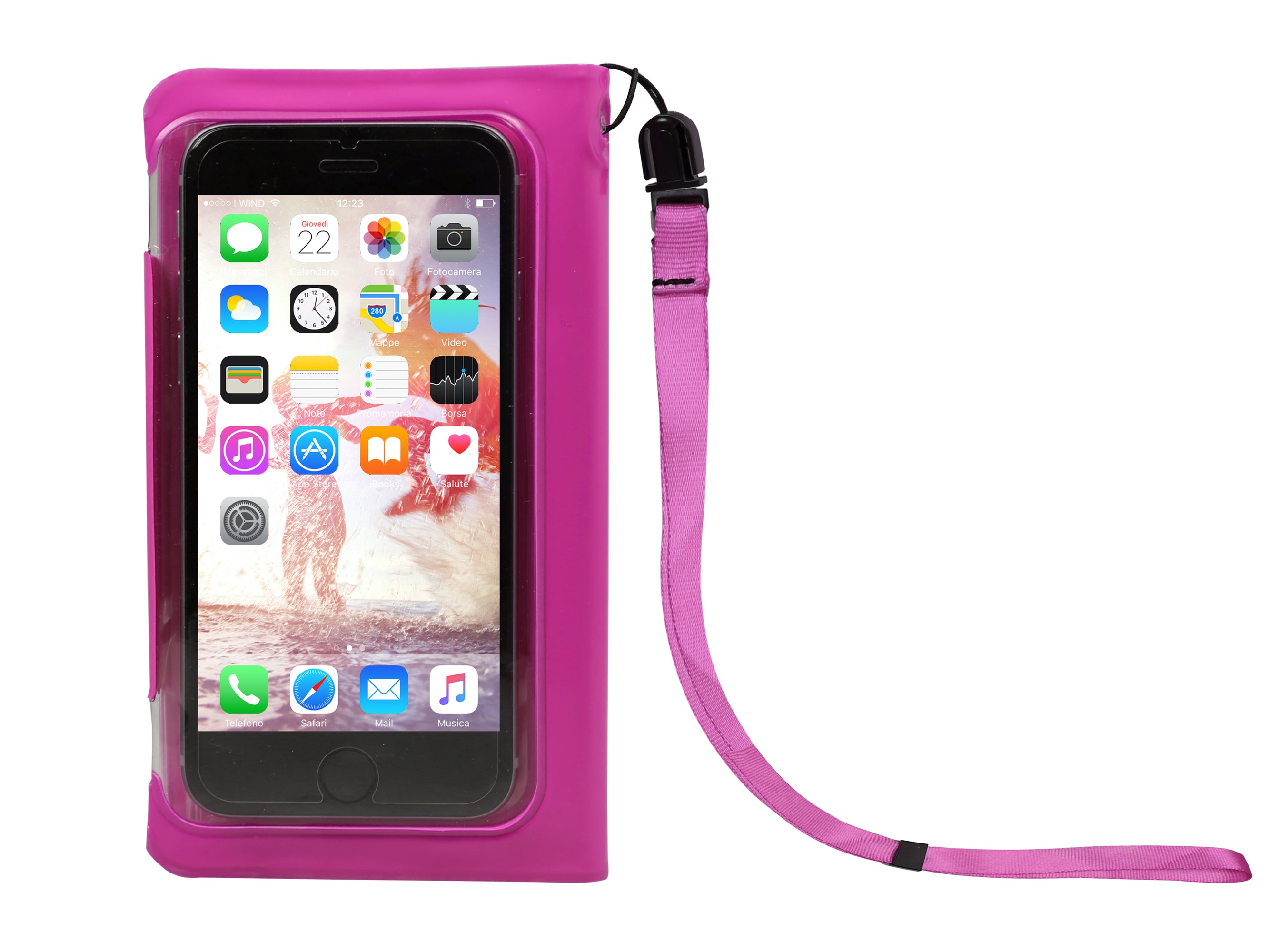Universelle aufklappbare Smartphone-Tasche, transparent und spritzwassergeschützt