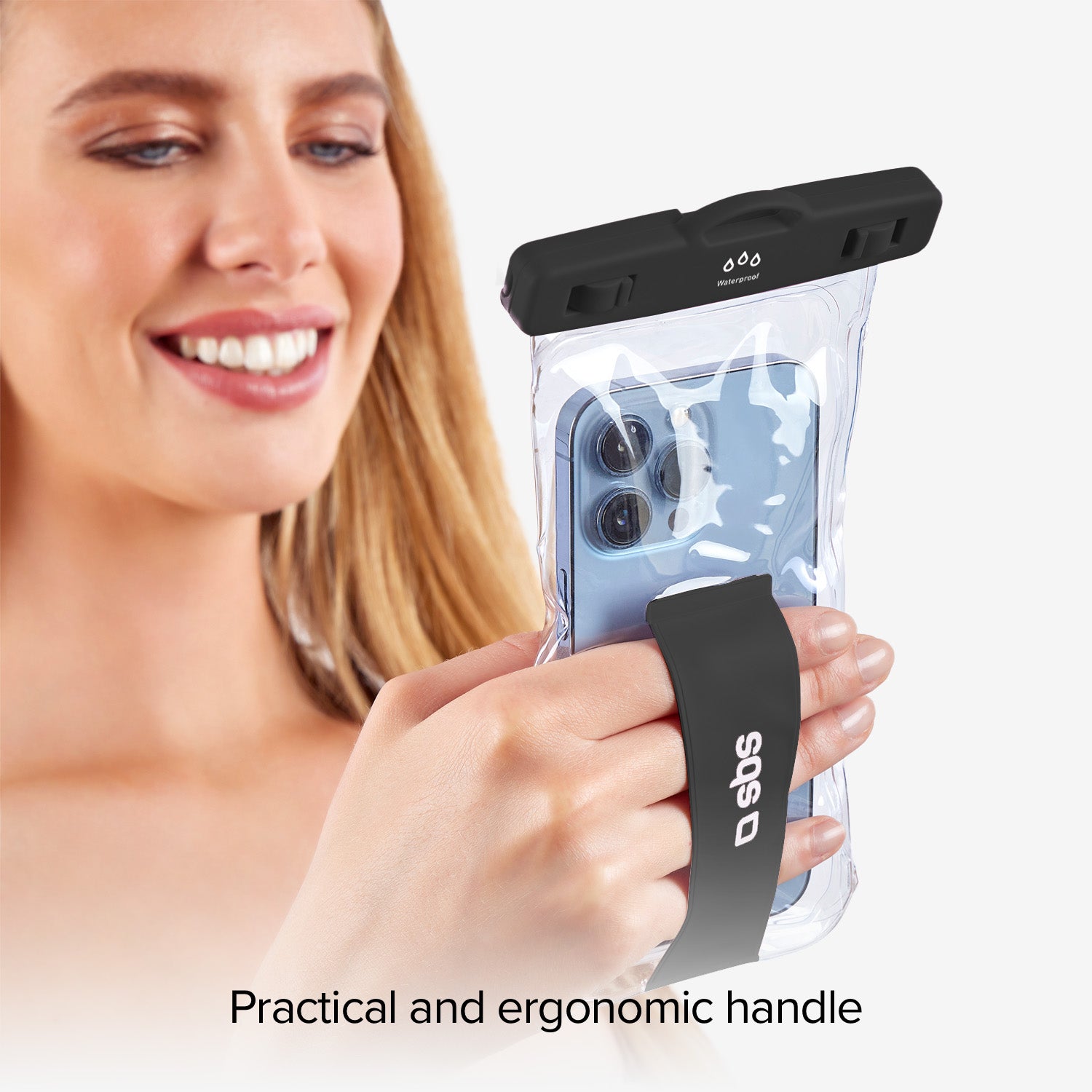 Étui étanche avec poignée selfie, universel pour les smartphones jusqu'à 6,8"