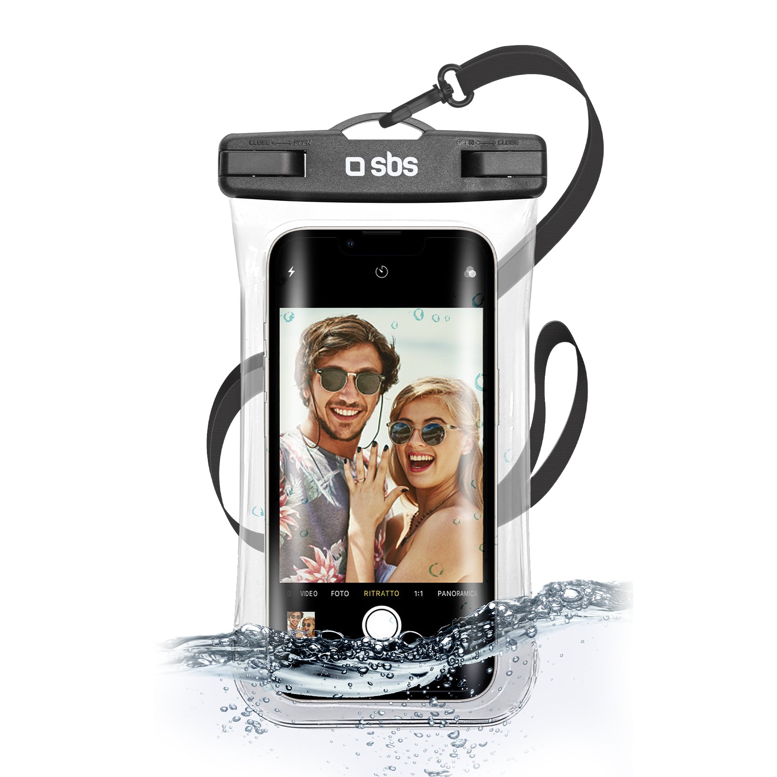 Étui étanche avec poignée selfie, universel pour les smartphones jusqu'à 6,8"