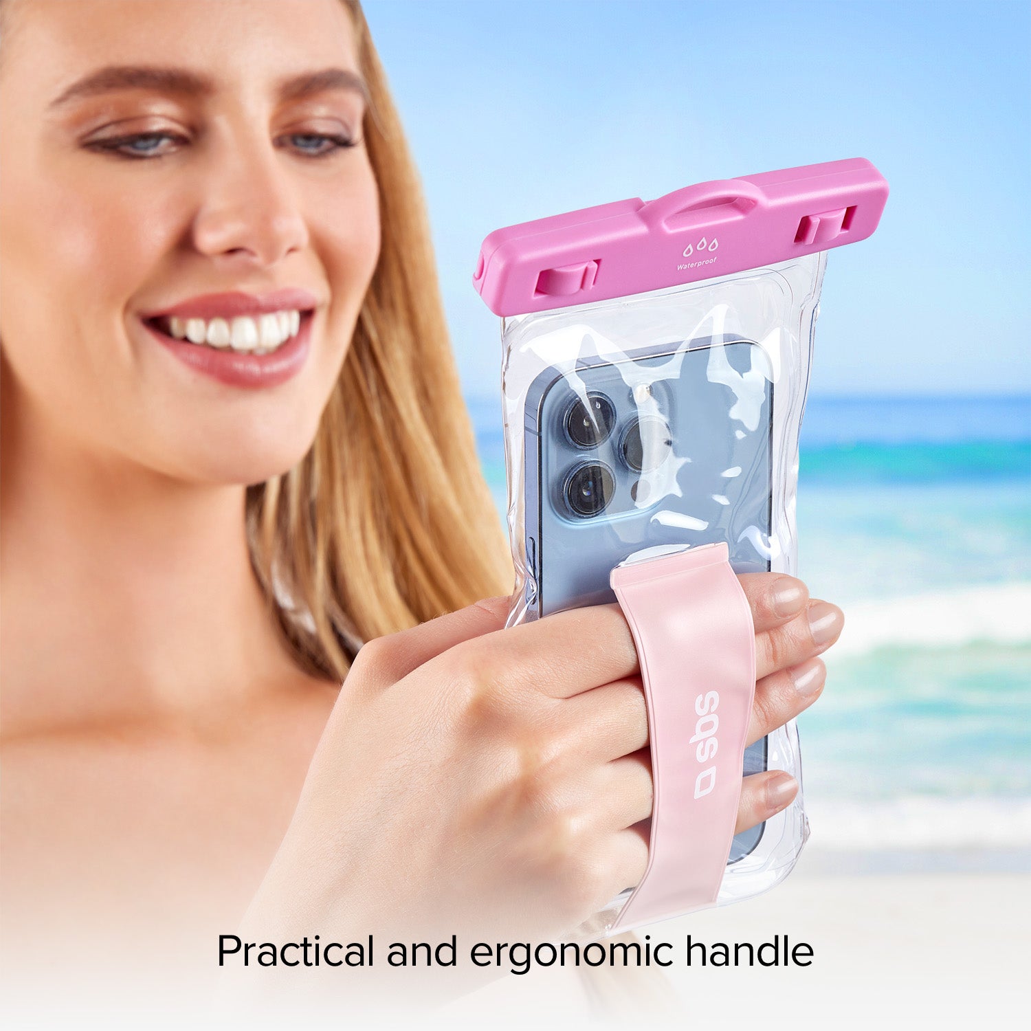 Étui étanche avec poignée selfie, universel pour les smartphones jusqu'à 6,8"