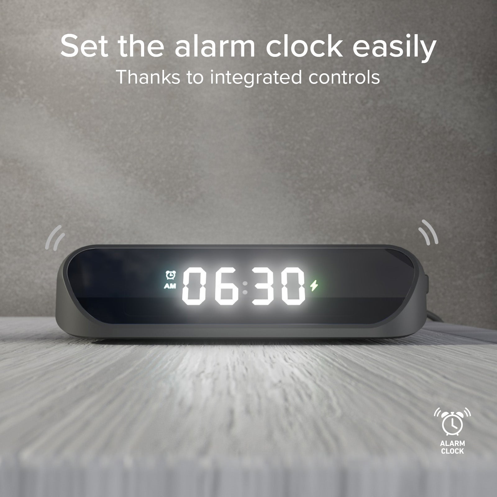 2-in-1-Wecker mit kabelloser Aufladung