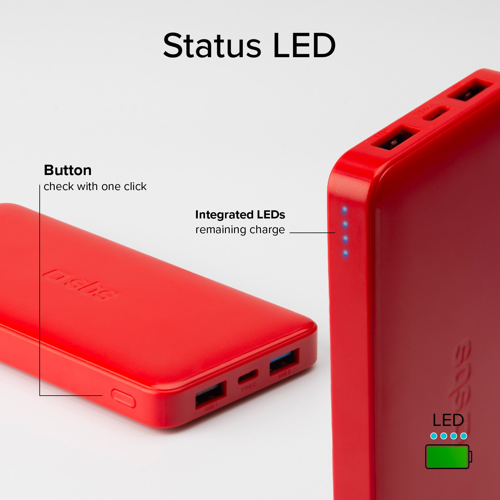 Powerbank fast charge mit 10.000 mAh und 2 USB
