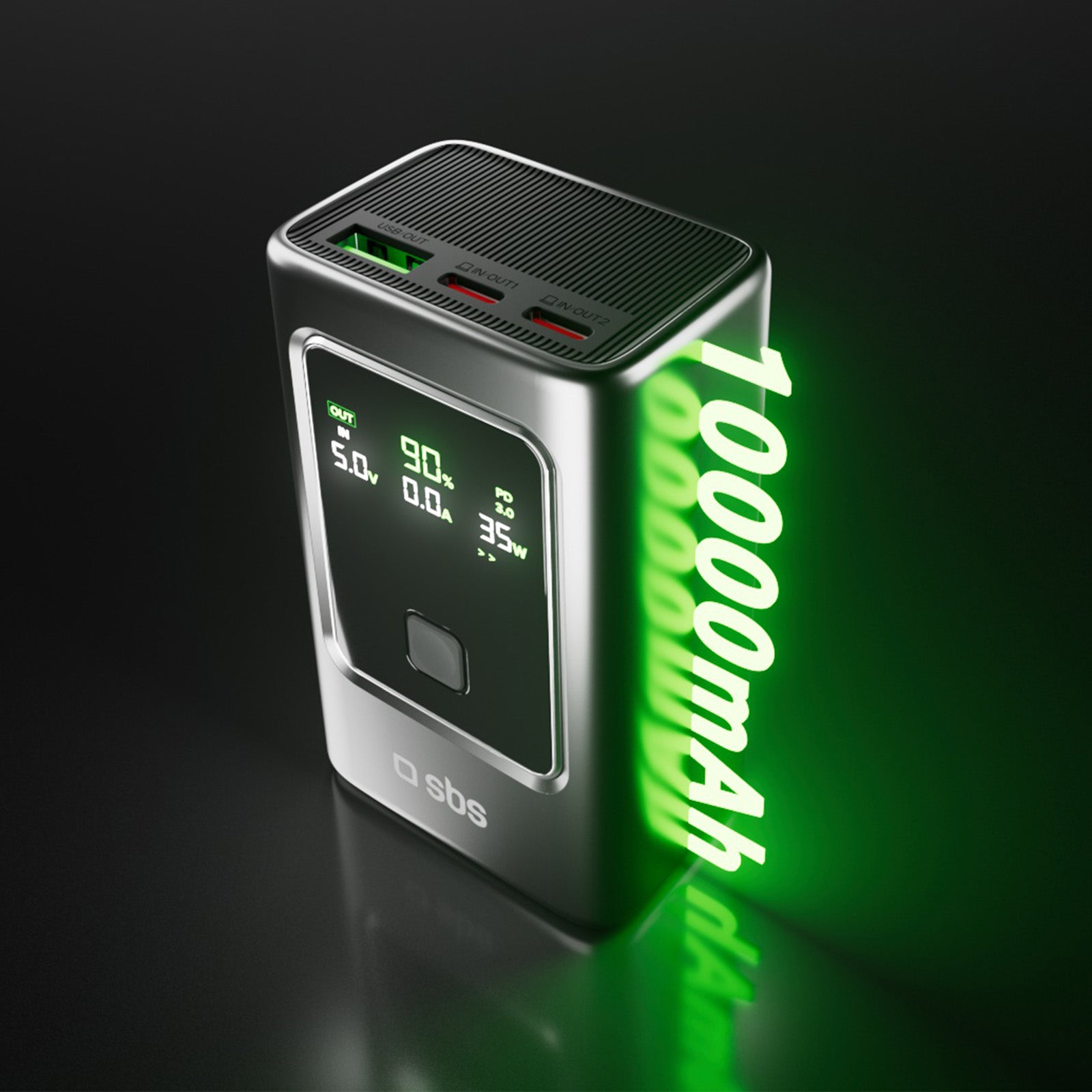 10,000 mAh LCD Power Bank with 35 W PD