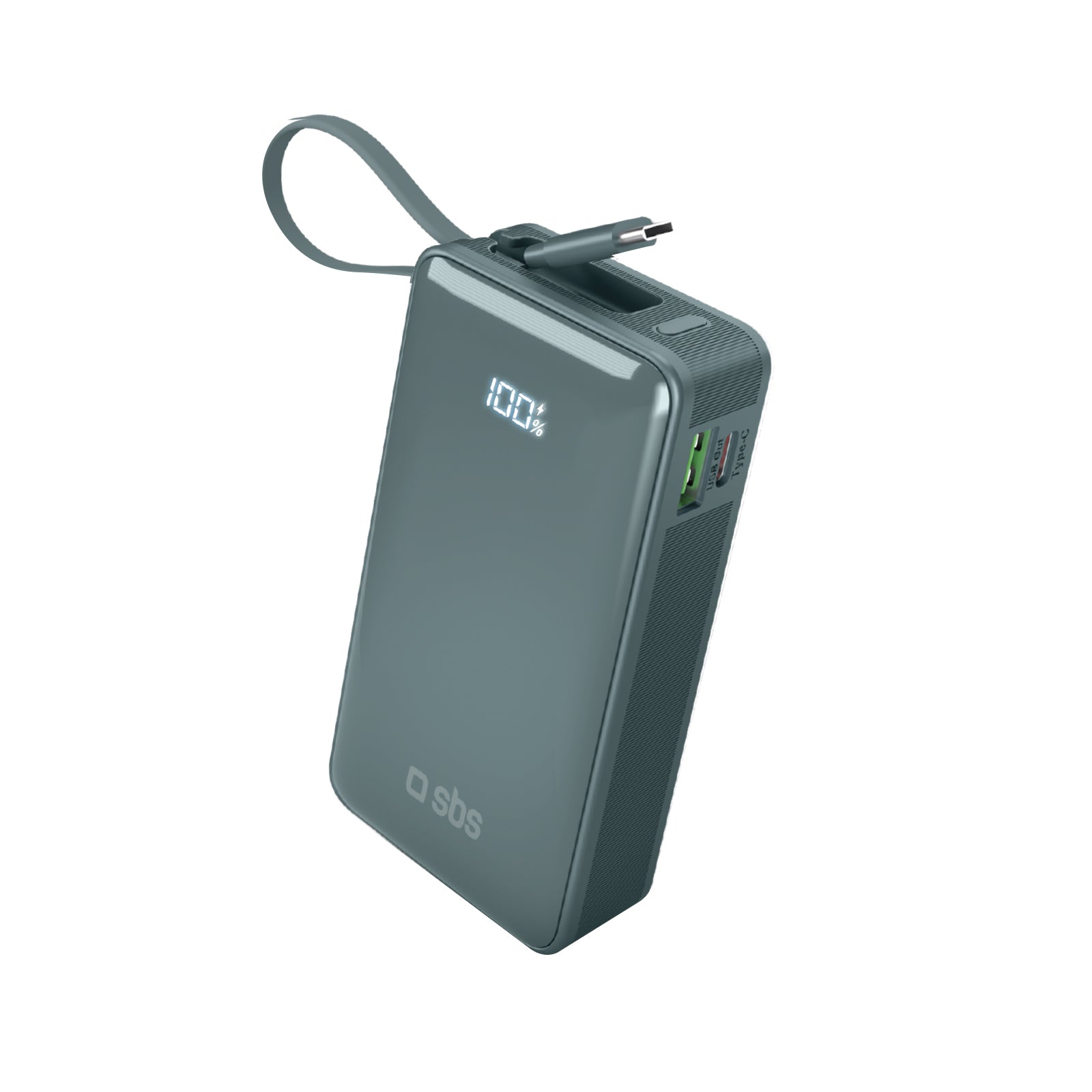 10.000 mAh-Powerbank mit integriertem USB-C Kabel