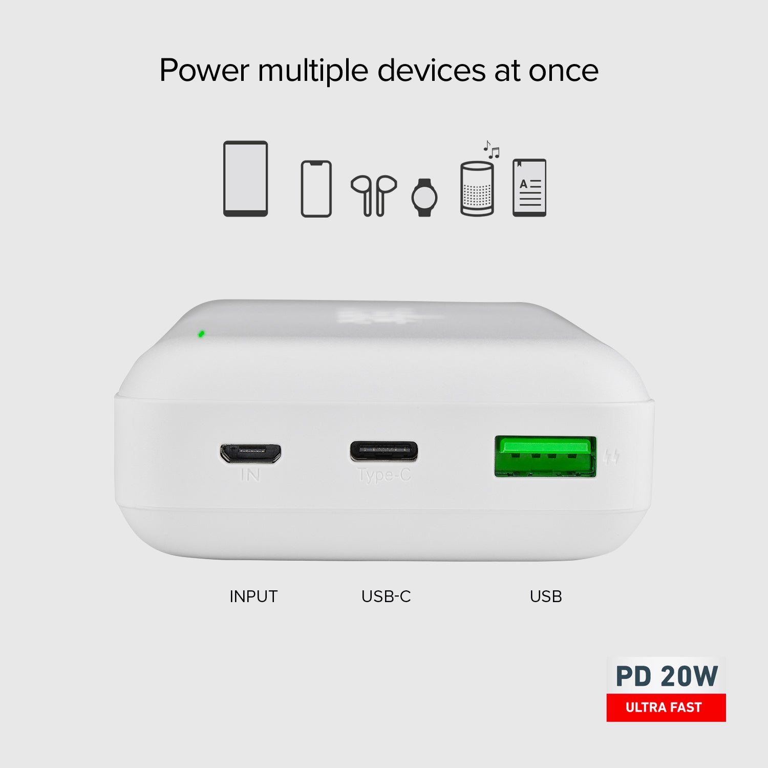 Batterie externe multi-ports 20 000 mAh - avec technologie Power Delivery 20W