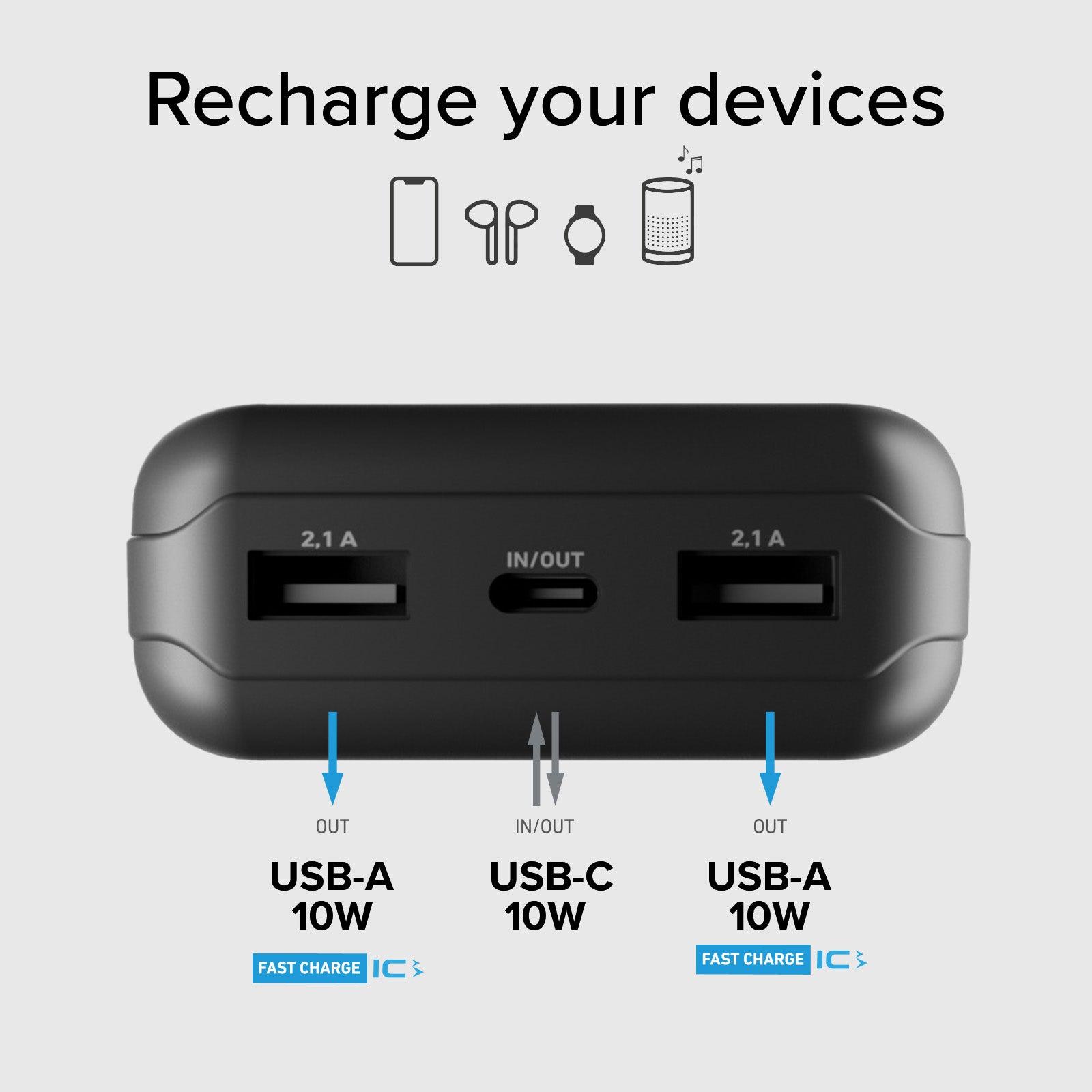 Power bank 20.000 mAh con pannello solare