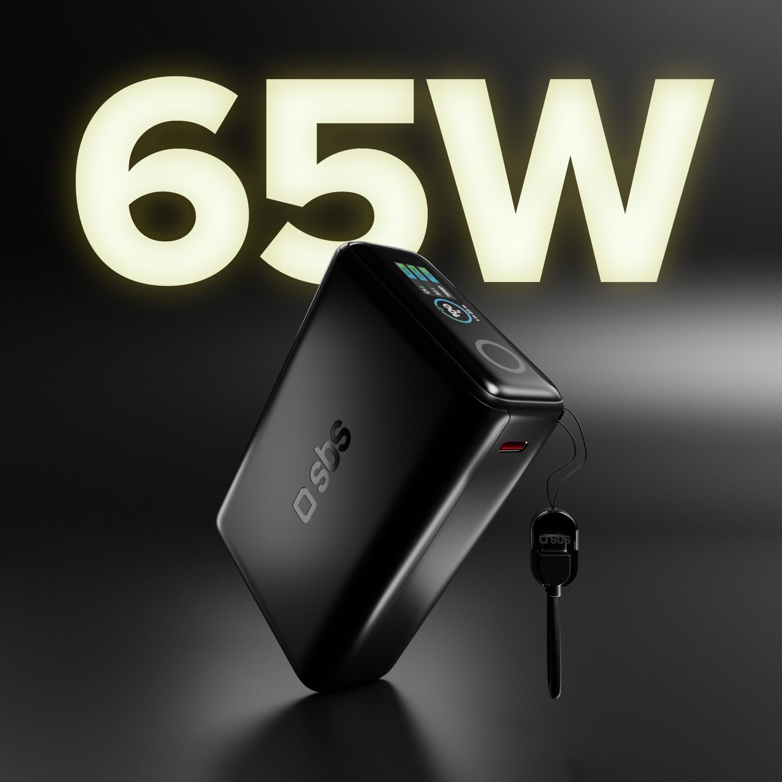 Power Bank 20000mAh con cavo integrato e display TFT